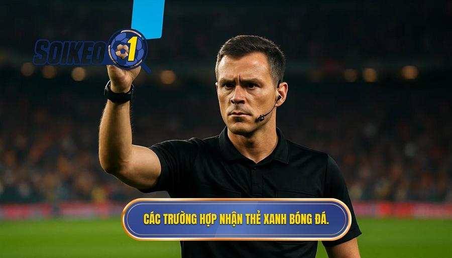 3. Các trường hợp nhận thẻ xanh bóng đá.